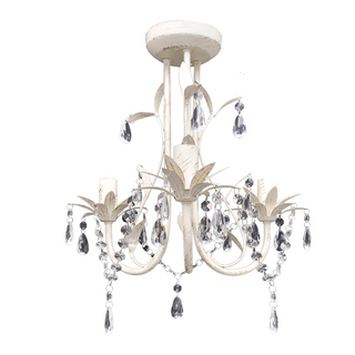 Crystal Pendant Ceiling Lamp Chandelier Elegant White - Giant Lobelia