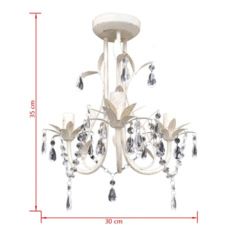 Crystal Pendant Ceiling Lamp Chandelier Elegant White - Giant Lobelia