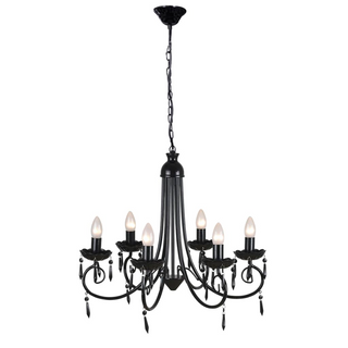 Pendant Ceiling Lamp Elegant Chandelier Black 6 Bulb Sockets - Giant Lobelia