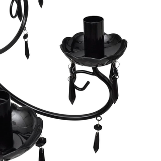 Pendant Ceiling Lamp Elegant Chandelier Black 6 Bulb Sockets - Giant Lobelia