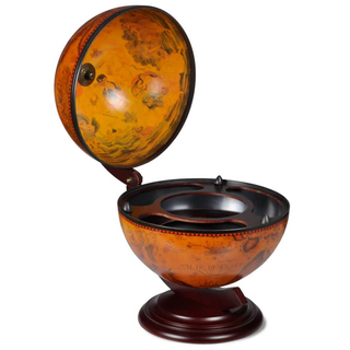 vidaXL Tabletop Globe Bar Wine Stand Wood - Antique Replica Nautical Design - Home or Office Decoration - Giant Lobelia