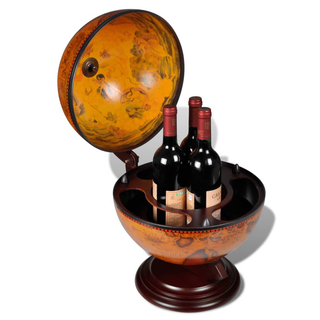 vidaXL Tabletop Globe Bar Wine Stand Wood - Antique Replica Nautical Design - Home or Office Decoration - Giant Lobelia