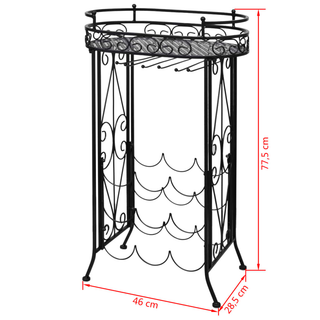 Rack with Glass Holder for 9 Bottles Metal - Giant Lobelia