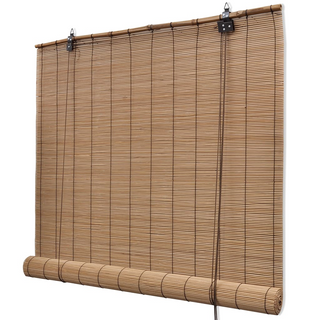 Brown Bamboo Roller Blinds 140 x 160 cm - Giant Lobelia