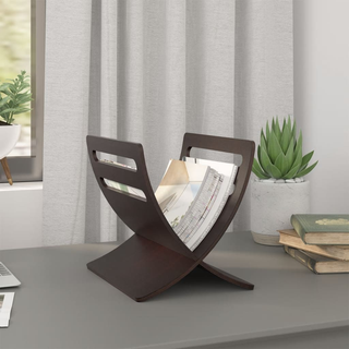 Wooden Magazine Rack Floor Standing Brown - Giant Lobelia