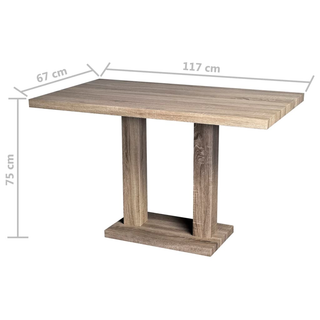 vidaXL Dining Table MDF Oak-look - Giant Lobelia