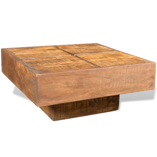 vidaXL Coffee Table Brown Square Solid Mango Wood - Giant Lobelia