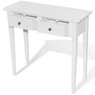 vidaXL Dressing Console Table with Two Drawers White - Giant Lobelia