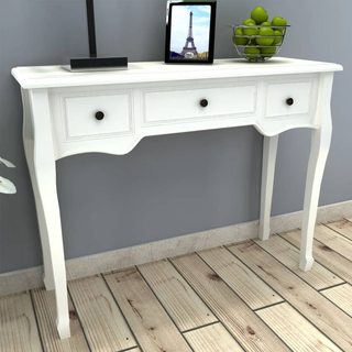 Dressing Console Table with Three Drawers White - Giant Lobelia