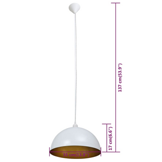 Ceiling Lamp 2 pcs Height-adjustable Semi-spherical White - Giant Lobelia