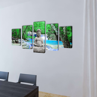 Canvas Wall Print Set Buddha 200 x 100 cm - Giant Lobelia