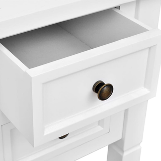 White Writing Desk with 5 Drawers - Giant Lobelia