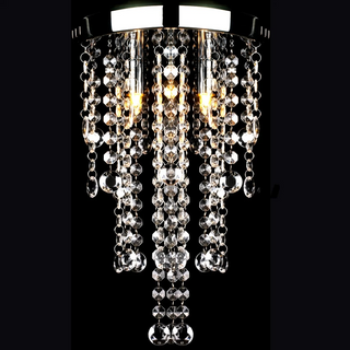 White Metal Ceiling Lamp with Crystal Beads - Giant Lobelia