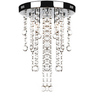 White Metal Ceiling Lamp with Crystal Beads - Giant Lobelia