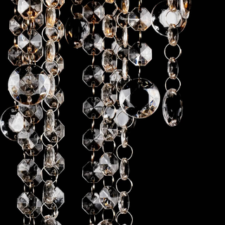 White Metal Ceiling Lamp with Crystal Beads - Giant Lobelia