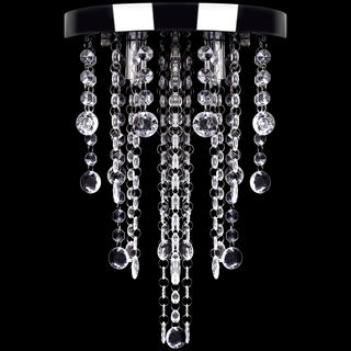 White Metal Ceiling Lamp with Crystal Beads - Giant Lobelia