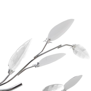 Transparent&White Ceiling Lamp Acrylic Crystal Leaf Arms 5 E14 Bulbs - Giant Lobelia