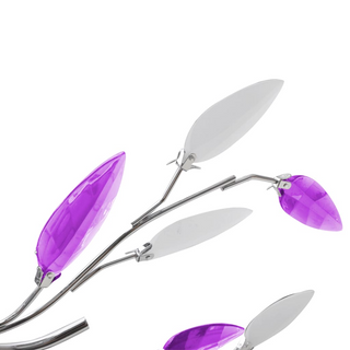 Purple&White Ceiling Lamp Acrylic Crystal Leaf Arms for 5 E14 Bulbs - Giant Lobelia