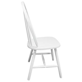 vidaXL Dining Chairs 4 pcs White Solid Rubber Wood - Giant Lobelia