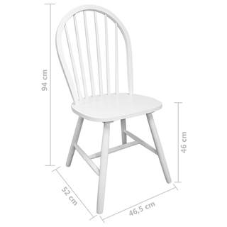 vidaXL Dining Chairs 4 pcs White Solid Rubber Wood - Giant Lobelia