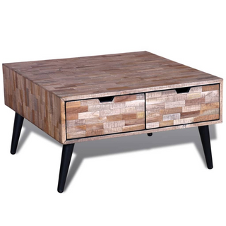 Coffee Table with 4 Drawers Reclaimed Teak Wood - Giant Lobelia