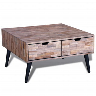 Coffee Table with 4 Drawers Reclaimed Teak Wood - Giant Lobelia