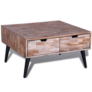 Coffee Table with 4 Drawers Reclaimed Teak Wood - Giant Lobelia