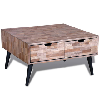 Coffee Table with 4 Drawers Reclaimed Teak Wood - Giant Lobelia