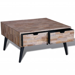 Coffee Table with 4 Drawers Reclaimed Teak Wood - Giant Lobelia