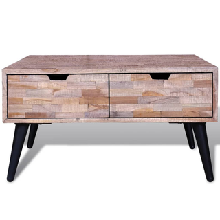 Coffee Table with 4 Drawers Reclaimed Teak Wood - Giant Lobelia