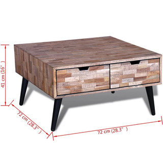 Coffee Table with 4 Drawers Reclaimed Teak Wood - Giant Lobelia