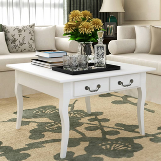 vidaXL vidaXL Coffee Table with 4 Drawers White - Giant Lobelia