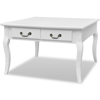 vidaXL vidaXL Coffee Table with 4 Drawers White - Giant Lobelia