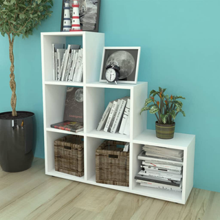 Staircase Bookcase/Display Shelf 107 cm White - Giant Lobelia