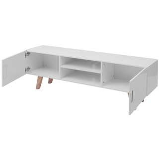 TV Stand MDF 150x35x48.5 cm High Gloss White - Giant Lobelia