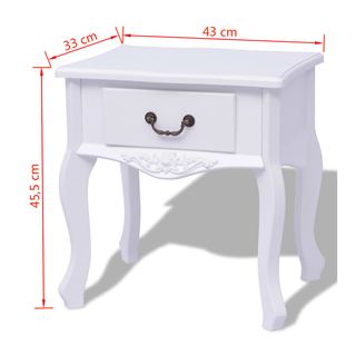 vidaXL Bedside Cabinet MDF White - Giant Lobelia