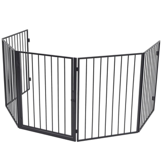 Pet Fireplace Fence Steel Black - Giant Lobelia