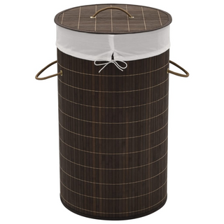 Bamboo Laundry Bin Round Dark Brown - Giant Lobelia