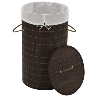 Bamboo Laundry Bin Round Dark Brown - Giant Lobelia