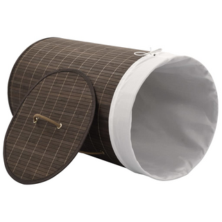 Bamboo Laundry Bin Round Dark Brown - Giant Lobelia