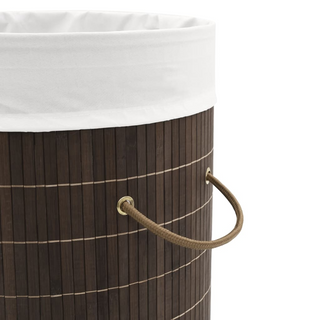 Bamboo Laundry Bin Round Dark Brown - Giant Lobelia