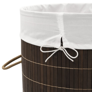 Bamboo Laundry Bin Round Dark Brown - Giant Lobelia