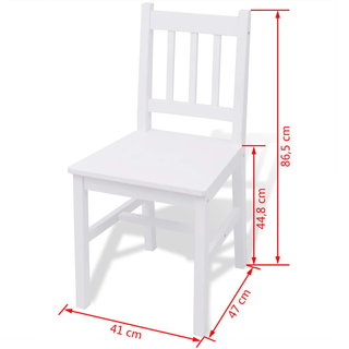 vidaXL Five Piece Dining Set Pinewood White - Giant Lobelia