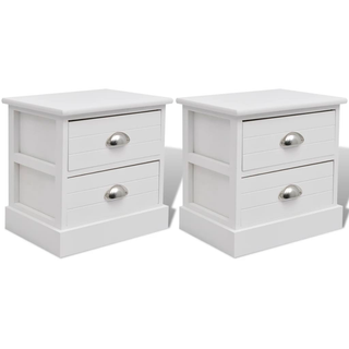 vidaXL French Bedside Cabinets 2 pcs White - Giant Lobelia