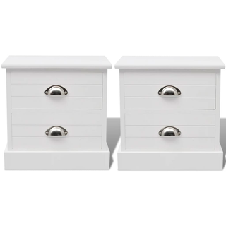 vidaXL French Bedside Cabinets 2 pcs White - Giant Lobelia