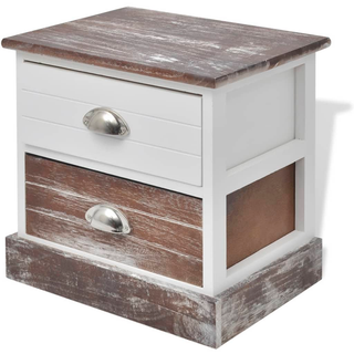 Bedside Cabinet Brown and White - Giant Lobelia