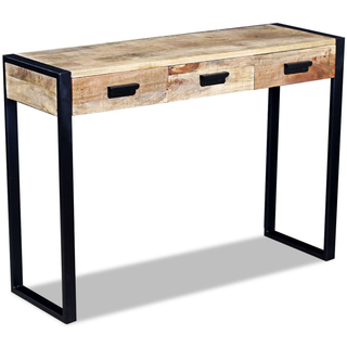 vidaXL Console Table with 3 Drawers Solid Mango Wood 110x35x78 cm - Giant Lobelia