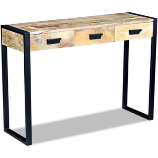 vidaXL Console Table with 3 Drawers Solid Mango Wood 110x35x78 cm - Giant Lobelia