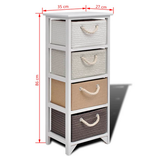 vidaXL Storage Cabinet 4 Drawers Wood - Giant Lobelia