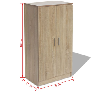 Shoe Cabinet 7 Shelves Oak - Giant Lobelia